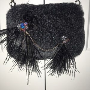 Mary Frances faux fur bag, embellished with gems!